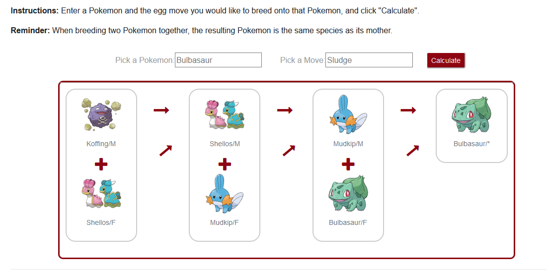 Pokemon Egg Move Calculator