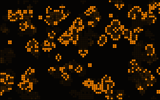 Conway's Game of Life grid mid-simulation